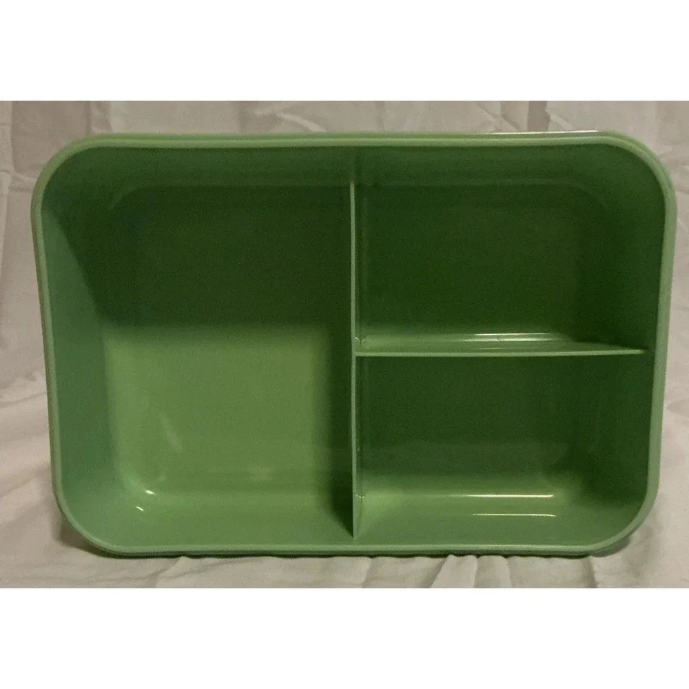 Lunch‎ Box Avacado Green Plastic Utensils Chopsticks Fork Knife Spoon Snap Sides